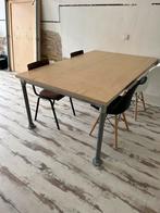 Bureau tafel tafelblad steigerbuis onderstel berkenfineer, 100 tot 150 cm, Tafelblad, Overige materialen, 100 tot 150 cm