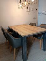 Eettafel met 4 stoelen, Huis en Inrichting, Tafels | Eettafels, Ophalen, Gebruikt, 100 tot 150 cm, 50 tot 100 cm