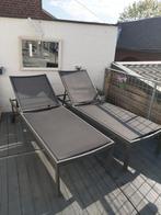 2 lichtgewicht aluminium ligbedden prima staat, Tuin en Terras, Ophalen, Gebruikt, Aluminium, Verstelbaar