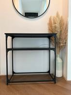 Sidetable zwart, Huis en Inrichting, Tafels | Sidetables, Gebruikt, 50 tot 100 cm, Ophalen of Verzenden, Metaal