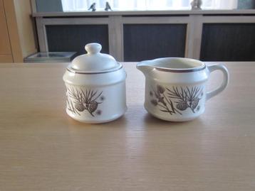 W.H Grindley pinewood suikerpot D9cm H9,5cm roomkan D8cm beschikbaar voor biedingen