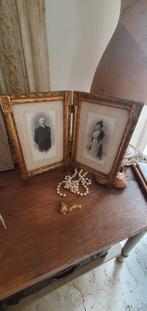 Prachtig dubbel fotokader in bois dore lijst., Antiek en Kunst, Ophalen of Verzenden