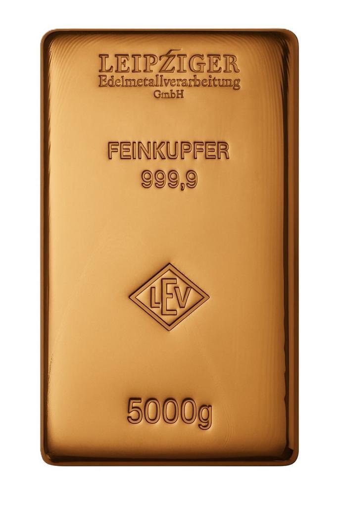 Te koop 10 x Koperbaar 5000g LeipZiger geiger 999,9%, Postzegels en Munten, Edelmetalen en Baren, Koper, Ophalen of Verzenden