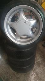 15"Old school Centre Cup Velgen+Banden 4x100 VW/Opel/Mazda !, Auto-onderdelen, Banden en Velgen, Gebruikt, 15 inch, Banden en Velgen