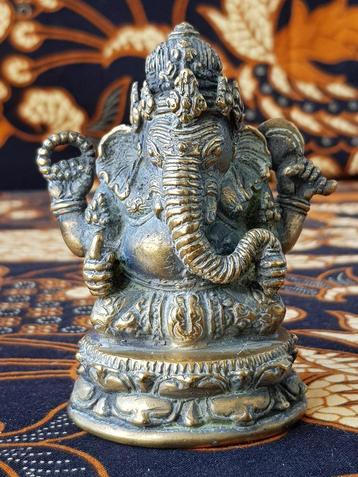 Prachtig antiek brons beeldje uit India van Ganesha 9 cm. beschikbaar voor biedingen