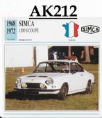 Ak212 autokaart simca 1200 s coupe ( 1968 - 1972 ), Ophalen of Verzenden, Zo goed als nieuw, Auto's