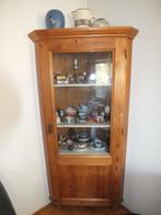 Grenen Vitrine Hoekkast, Huis en Inrichting, Kasten | Vitrinekasten, Ophalen, Glas, 50 tot 100 cm, 150 tot 200 cm