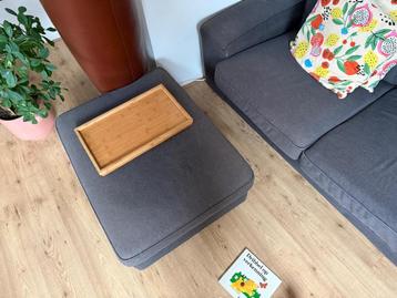 Ikea Bank met Hocker - Grijs Stof - afbeelding 4