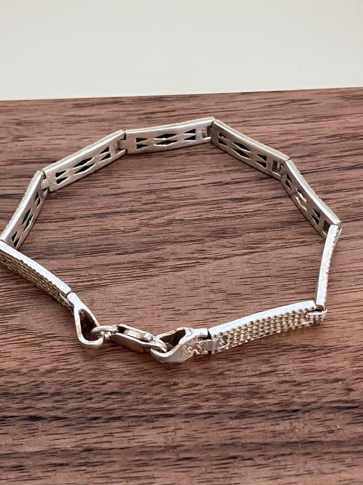 Zilveren Design armbsnd uit Japan, Sieraden, Tassen en Uiterlijk, Armbanden, Zo goed als nieuw, Zilver, Ophalen of Verzenden