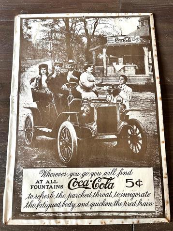 Vintage reclamebord poster Coca Cola beschikbaar voor biedingen