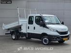 Iveco Daily 35C16 3.0L Kipper met Kist Dubbel Cabine Dubbell, Auto's, Bestelauto's, Stof, Gebruikt, Euro 6, 4 cilinders