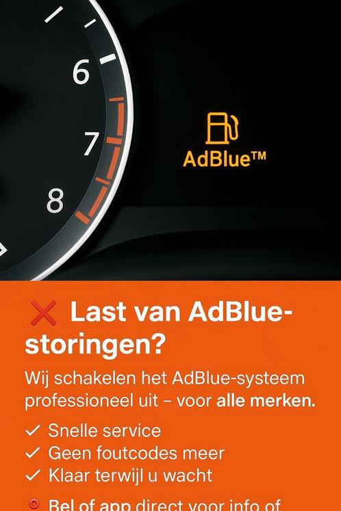 🔵 ADBLUE 🔵 Definitief Uitschakelen Verwijderen, Diensten en Vakmensen, Auto en Motor | Monteurs en Garages, Overige werkzaamheden