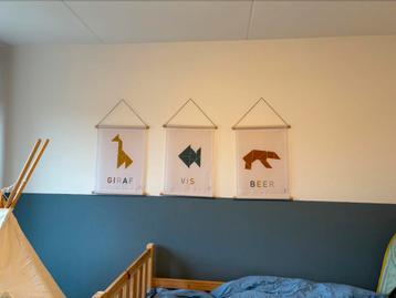 3 x dieren textiel poster (A3) Bees & Bananas beschikbaar voor biedingen