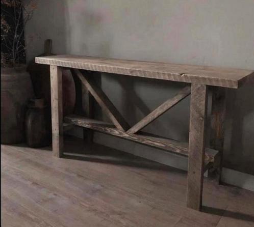 ~Stoer Sober Landelijk Houten Sidetable/Wandtafel~, Huis en Inrichting, Woonaccessoires | Overige, Nieuw, Ophalen of Verzenden