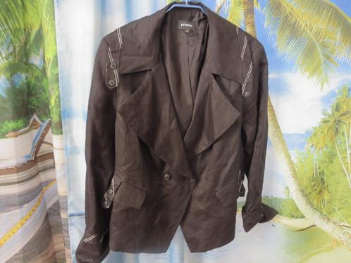 Zwart linnen blouse  jasje mt 48 Promiss, Kleding | Dames, Blouses en Tunieken, Gedragen, Maat 46/48 (XL) of groter, Zwart, Ophalen of Verzenden