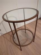 Oosterse bijzettafel brons-goudkleurig, Minder dan 55 cm, Rond, Oosters, Ophalen