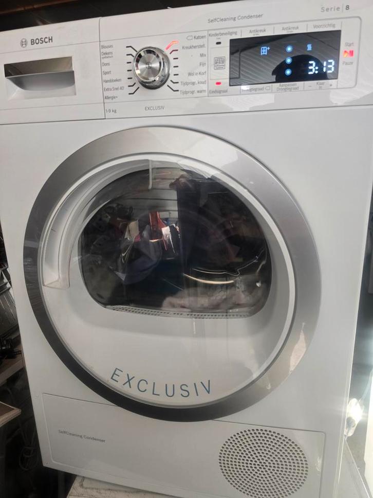 Bosch Serie 8 warmtepompdroger 9 kilo A++, Witgoed en Apparatuur, Wasdrogers, Gebruikt, Condens, Voorlader, 6 tot 8 kg, 85 tot 90 cm