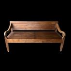 Antieke Teak Houten Tuinbank / Stationsbank, Ophalen
