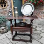 18e eeuwse Engelse eiken stoel tafel, sidetable., Antiek en Kunst, Antiek | Meubels | Tafels, Ophalen