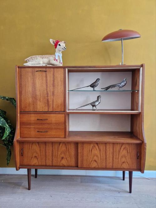 Deens design mid century retro dressoir kast, Huis en Inrichting, Kasten | Dressoirs, Gebruikt, 100 tot 150 cm, 25 tot 50 cm, Ophalen