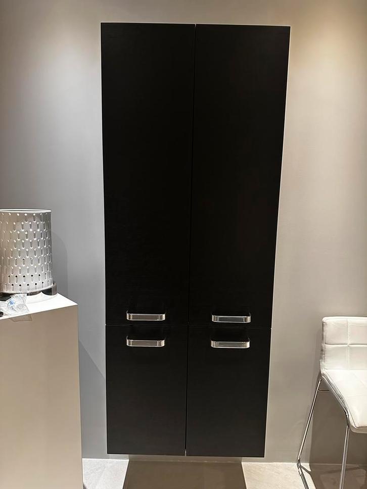 Wandkast Badkamer -Zwart hout zeer solide  - 177x70x35cm, Huis en Inrichting, Kasten | Kledingkasten, 150 tot 200 cm, 50 tot 100 cm