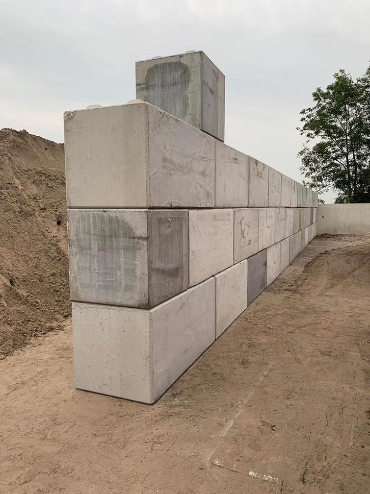 Nieuwe  betonblokken  stapelblokken  megablokken  blokken, Tuin en Terras, Bielzen en Borders, Nieuw, Beton, Minder dan 25 cm