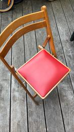 5 opklapstoelen, Gebruikt, Vintage, Hout, Ophalen of Verzenden