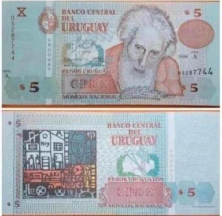 Uruguay 5 Pesos 1998 P-80 UNC, Postzegels en Munten, Bankbiljetten | Amerika, Los biljet, Zuid-Amerika, Verzenden