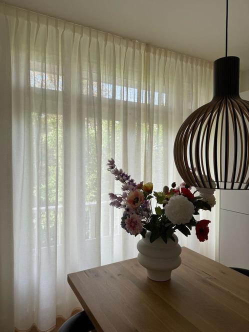 Nieuwe inbetween linnenlook gordijnen Ecru kleur (4 stuks), Huis en Inrichting, Stoffering | Gordijnen en Lamellen, Nieuw, 200 cm of meer