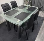 Mooie glazen eettafel, Huis en Inrichting, Tafels | Eettafels, Ophalen, Gebruikt, 50 tot 100 cm, Vijf personen of meer
