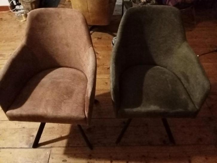 2 Prominent stoelen met armleuning, Huis en Inrichting, Stoelen, Zo goed als nieuw, Twee, Stof, Overige kleuren, Ophalen