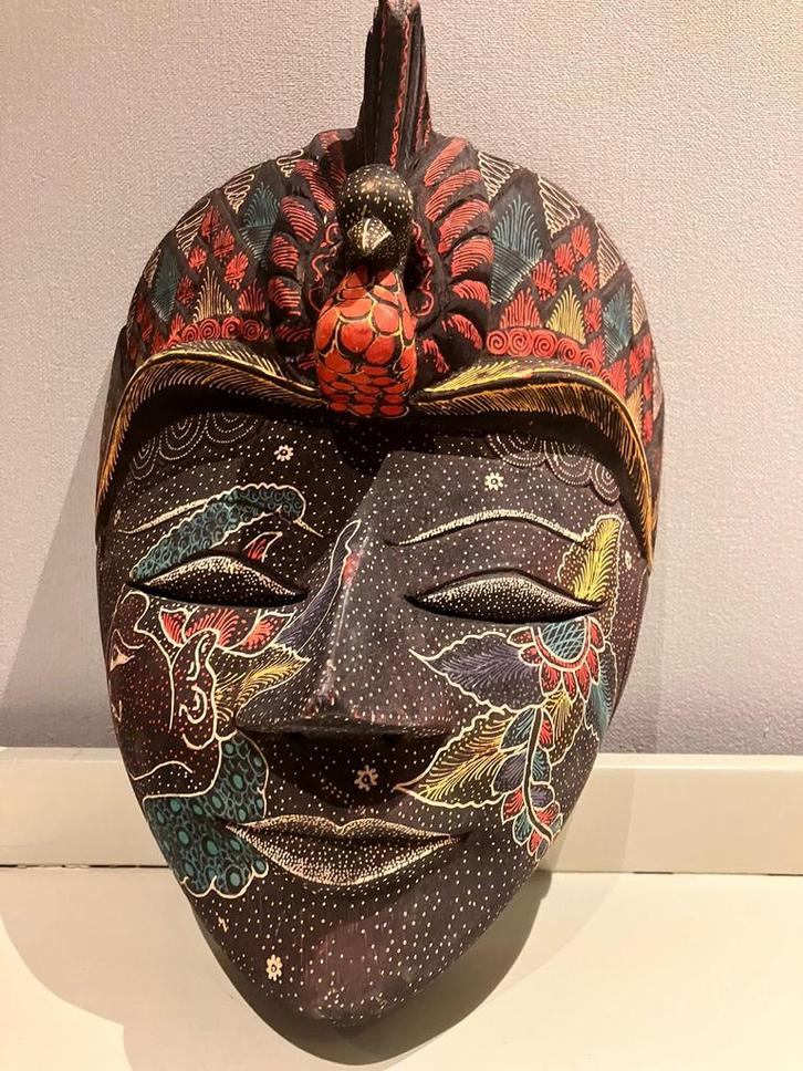 Indonesisch Houten Masker, Antiek en Kunst, Kunst | Niet-Westerse kunst, Ophalen of Verzenden