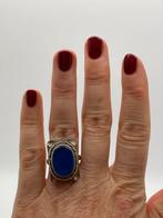 Z366 Prachtige zilveren ring blauwe steen maat 17, Sieraden, Tassen en Uiterlijk, Antieke sieraden, Ophalen of Verzenden, Zilver