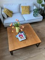 Houten tafel met stalen poten - Opknapper, Ophalen, Gebruikt, 50 tot 100 cm, Vierkant