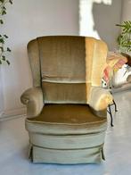 Ouderwetse fauteuil, lichtgroen, Huis en Inrichting, Fauteuils, Ophalen, Gebruikt