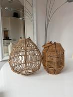 Rotan hanglamp en lantaarn set, Huis en Inrichting, Lampen | Hanglampen, Ophalen of Verzenden, Gebruikt, Overige materialen