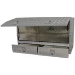 Aluminium Opbergkist met Deur en 2 Lades â Traanplaat, Verzenden