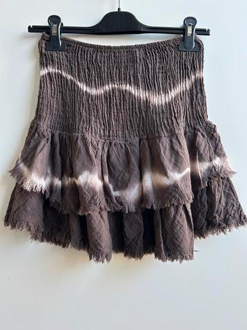 GARCONNE kort rokje tie dye bruin Ibizastyle mt TU beschikbaar voor biedingen