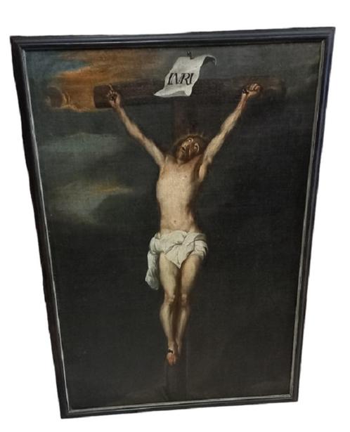 18/19de eeuws Jezus aan het kruis., Antiek en Kunst, Kunst | Schilderijen | Klassiek, Ophalen