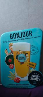 Prachtig reclamebord Mort Subite bier (blauwe versie), Verzamelen, Ophalen of Verzenden, Nieuw, Reclamebord, Plaat of Schild, Overige merken