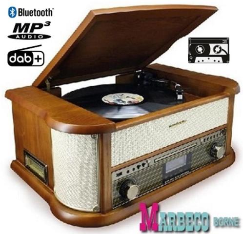 DAB+ Retro Radio, CD, MP3, BT, Platenspeler, USB Rec, Cass, Audio, Tv en Foto, Radio's, Nieuw, Radio, Met cd-speler, Ophalen of Verzenden