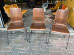 3 vintage ikea Gilbert stoelen, bruin chrome, Huis en Inrichting, Stoelen, Ophalen, Vintage ikea, ?, Zo goed als nieuw