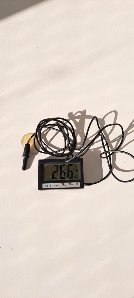 Thermometer met display - Zwart - ST-2, Dieren en Toebehoren, Reptielen en Amfibieën | Toebehoren, Gebruikt, Terrarium of Paludarium