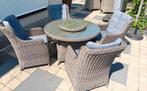 Ronde wicker tuinset / diningset  zgan, Ophalen, 4 zitplaatsen, Zo goed als nieuw, Wicker