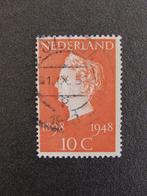 1948: NVPH 504 50-jarig jubileum Kon. Wilhelmina; gestempeld, Postzegels en Munten, Postzegels | Nederland, Na 1940, Ophalen of Verzenden