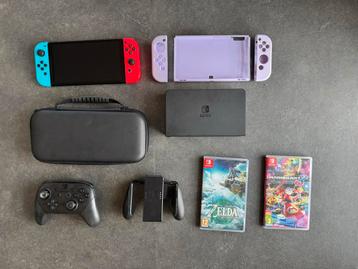 Nintendo Switch OLED + Controller Pro + 2 games beschikbaar voor biedingen