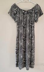 Geisha Beige Zwart Zebra Off Shoulder Jurk, Ophalen, Geisha, Beige, Maat 42/44 (L)