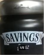 Spaarpot zwart/grijs hoogte 15 cm Br 10 cm, Ophalen of Verzenden, Zo goed als nieuw, Overige thema's