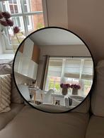 Grote ronde spiegel met zwarte rand (80 cm), Huis en Inrichting, Woonaccessoires | Spiegels, Ophalen, Rond, Zo goed als nieuw