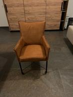 6 eetkamerstoelen, Huis en Inrichting, Stof, Gebruikt, Moderne eetkamer stoelen op wieltjes, Bruin